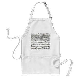 Black and white musical notes standard apron