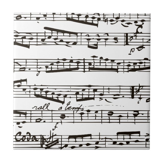 Black and white musical notes tile (Front)