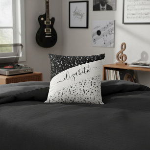Black and white musical personalised   cushion