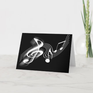 Black and White Musical Scale Card