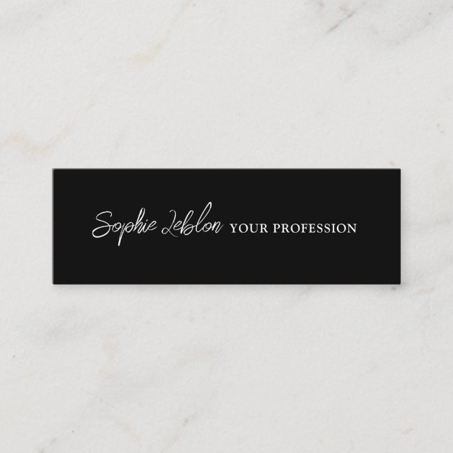 Black and White name and profession Calling Card (Front)