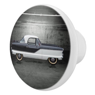 Black and White Nash Metropolitan Ceramic Knob
