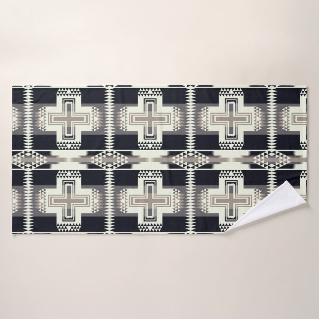 Black and White Native American Design Towel Set (Bath Towel)