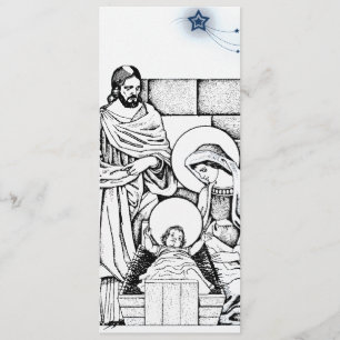 Black and White Nativity Invitation