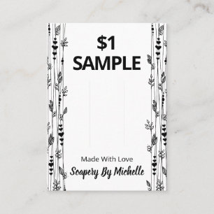 Black And White Natural Soap Sample Display Card