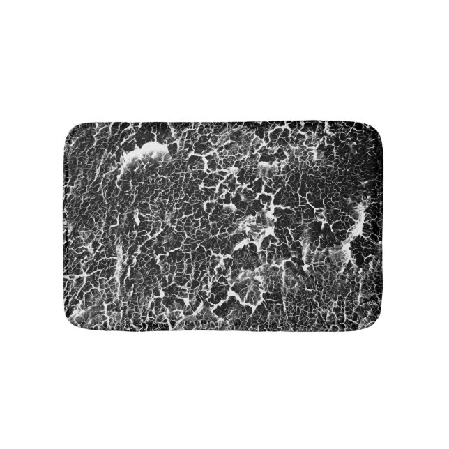 Black and White Nature Abstract Pattern Bath Mat (Front)