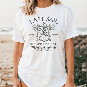 Black And White Nautical Line Art Bachelorette T-Shirt