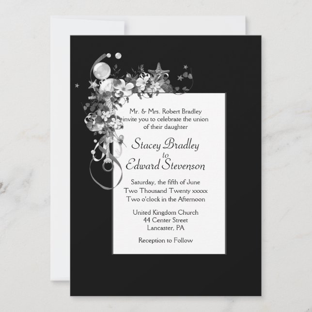 Black and White Nautical Touch of Elegance Invitation (Front)