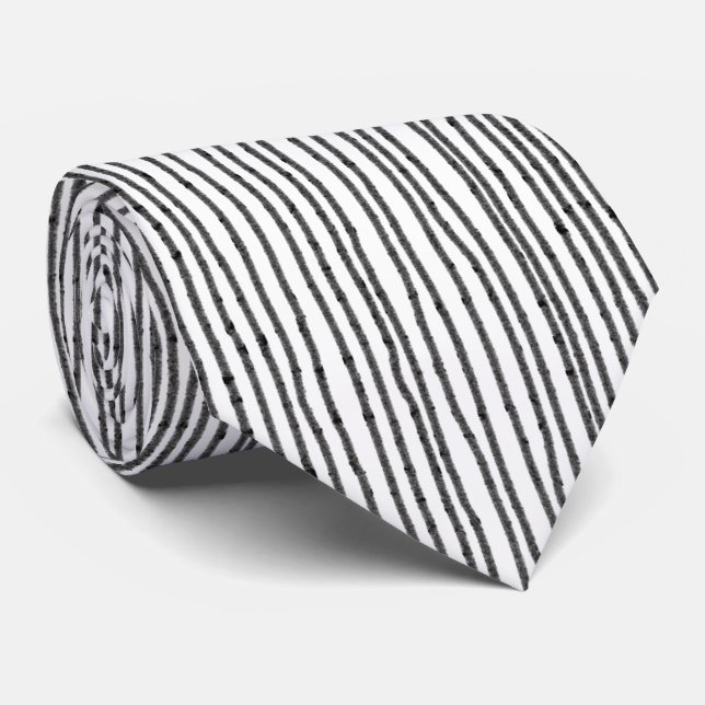 Black and White Neck tie (Rolled)