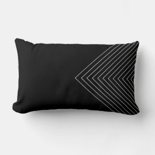 Black and White Nested Squares Lumbar Cushion