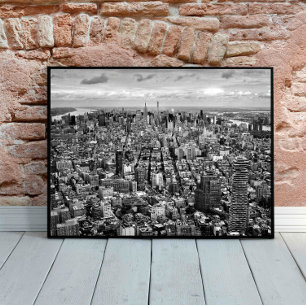 Black and White New York City View from Top Poster