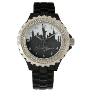 Black and White New York Skyline Watch