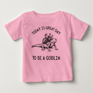 Black and White Newt Adventure Sketch Illustration Baby T-Shirt
