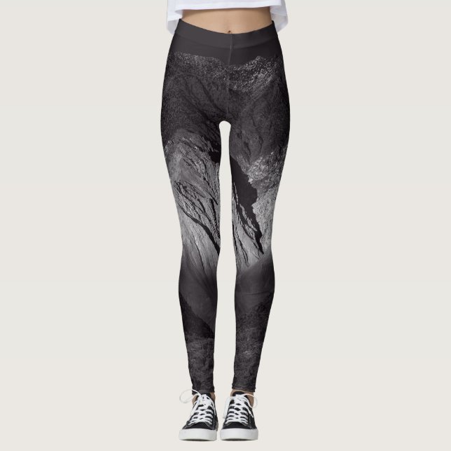 black and white night sky leggings (Front)