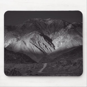 black and white night sky mouse pad