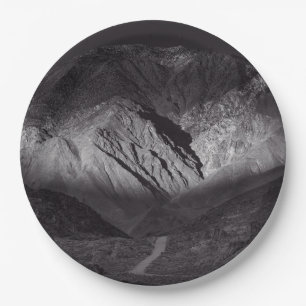 black and white night sky paper plate
