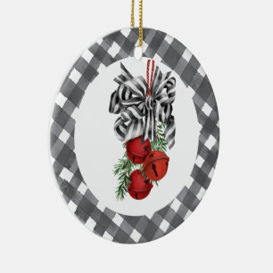 Black and White Noël  Ceramic Tree Decoration