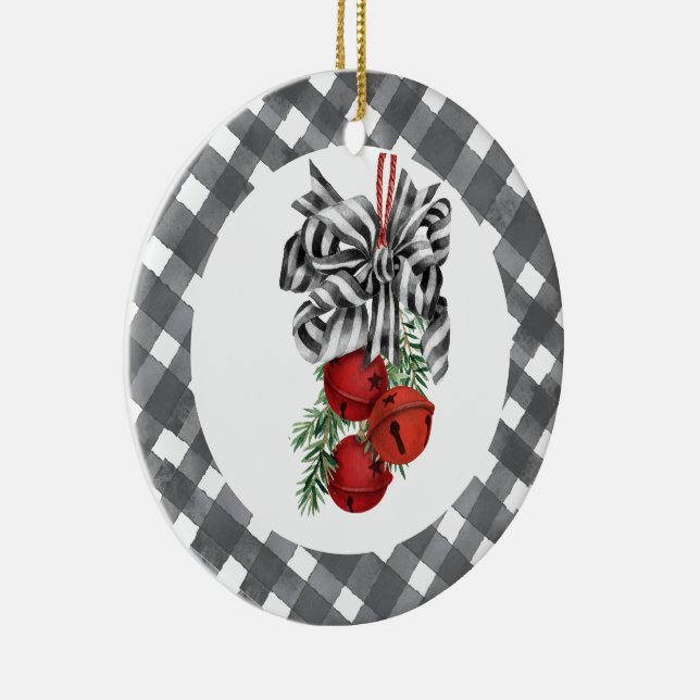 Black and White Noël  Ceramic Tree Decoration (Right)