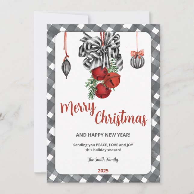 Black and White Noël Christmas Invitation (Front)