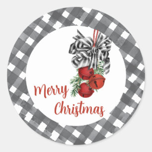Black and White Noël Classic Round Sticker
