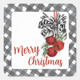 Black and White Noël Square Sticker