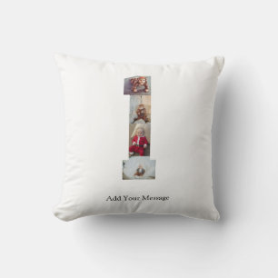 Black and White Number 1 Photo Collage Cushion