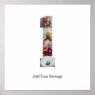 Black and White Number 1 Photo Collage Poster