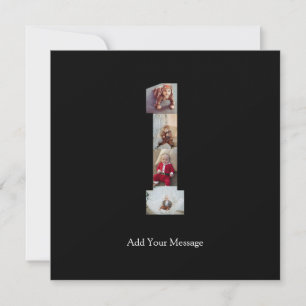 Black and White Number 1 Photo Collage Thank You Card