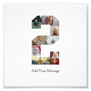 Black and White Number 2 Photo Collage Print