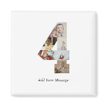 Black and White Number 4 Photo Collage