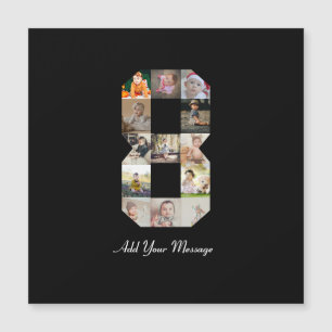 Black and White Number 8 Photo Collage