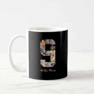 Black and White Number 9 Photo Collage Coffee Mug