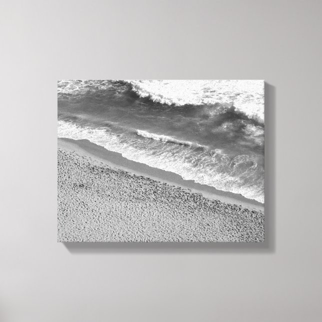 Black and White Ocean Canvas Print (Front)