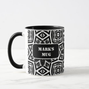 Black and White Octagon pattern Mug
