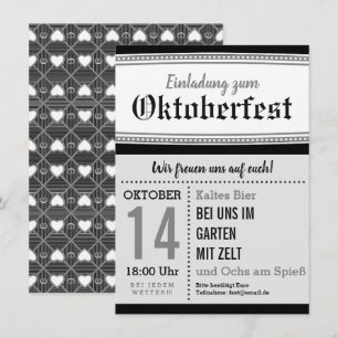Black and White Octoberfest Invite