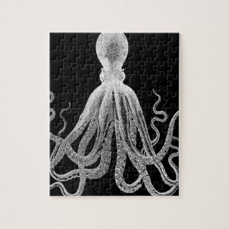 Black and white octopus jigsaw puzzle