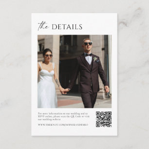 Black and White Old Money Wedding Details Qr Code Enclosure Card