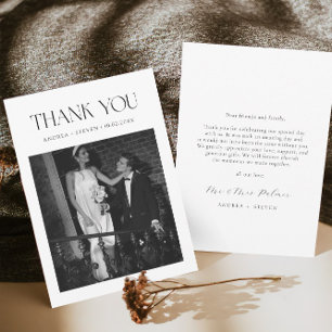 Black and White Old Money Wedding Thank You Card