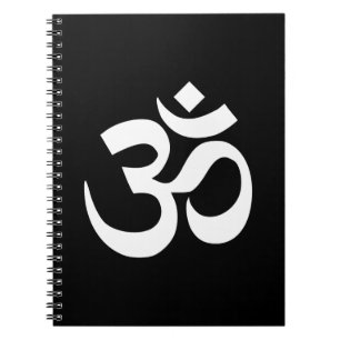 Black and White Om Symbol Notebook