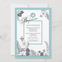 Black and White on Blue Invitation