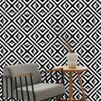 Black and White Op Art Geometric Pattern