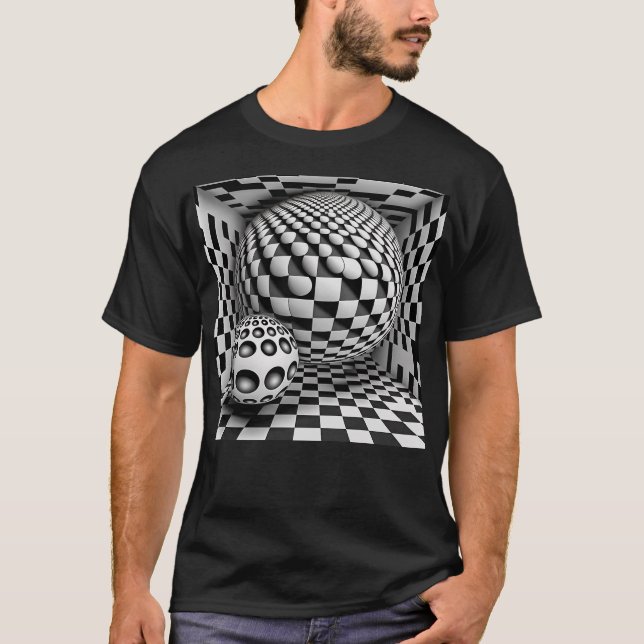 Black And White Op-Art T-Shirt (Front)