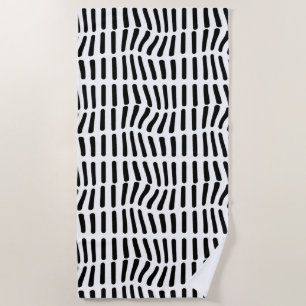 black and white optical art beach towel