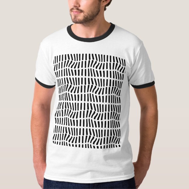 black and white optical art T-Shirt (Front)