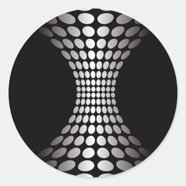 Black and White Optical Illusion Classic Round Sticker (Front)