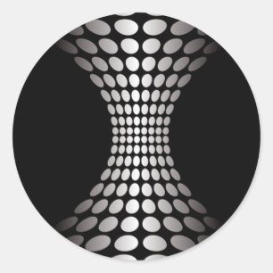 Black and White Optical Illusion Classic Round Sticker