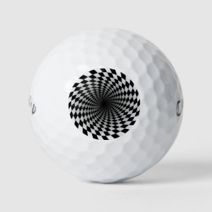 Black And White Optical Illusion Pattern Golf Balls
