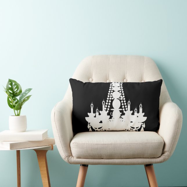 Black and White or any colour Chandelier Lumbar Cushion (Chair)