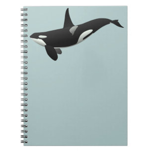 Black and White Orca Killer Whale Spiral Notebook