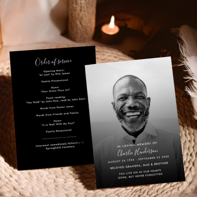 Black and White Order of Service Photo Memorial Programme (Creator Uploaded)